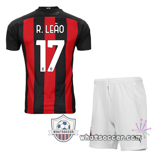 AC Milan (R. LEÃO 17) Kids Home Soccer Jerseys 2020-2021