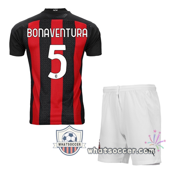 AC Milan (BONAVENTURA 5) Kids Home Soccer Jerseys 2020-2021