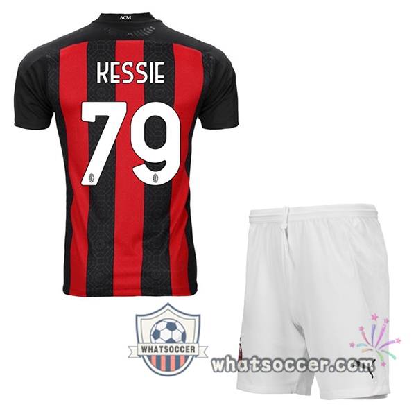 AC Milan (KESSIE 79) Kids Home Soccer Jerseys 2020-2021