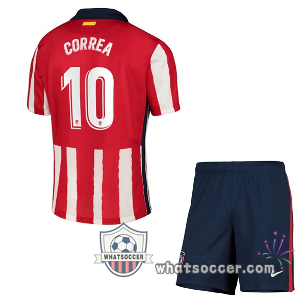 Atletico Madrid (CORREA 10) Kids Home Soccer Jerseys 2020-2021