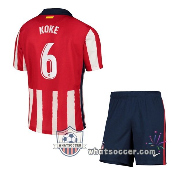 Atletico Madrid (KOKE 6) Kids Home Soccer Jerseys 2020-2021