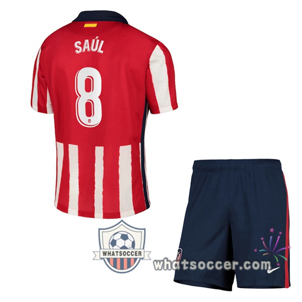 Atletico Madrid (SAUL 8) Kids Home Soccer Jerseys 2020-2021