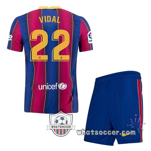 FC Barcelona (VIDAL 22) Kids Home Soccer Jerseys 2020-2021