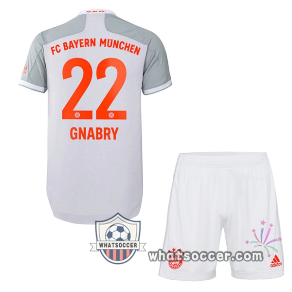 Bayern Munich (GNABRY 22) Kids Away Soccer Jerseys 2020-2021