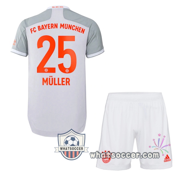 Bayern Munich (MULLER 25) Kids Away Soccer Jerseys 2020-2021