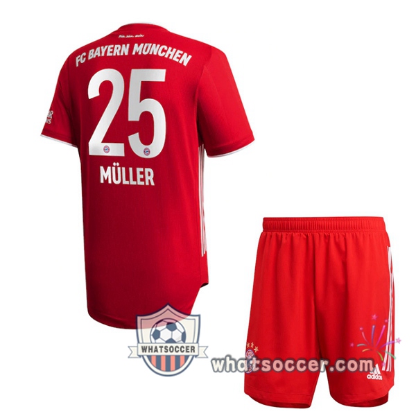 Bayern Munich (MULLER 25) Kids Home Soccer Jerseys 2020-2021