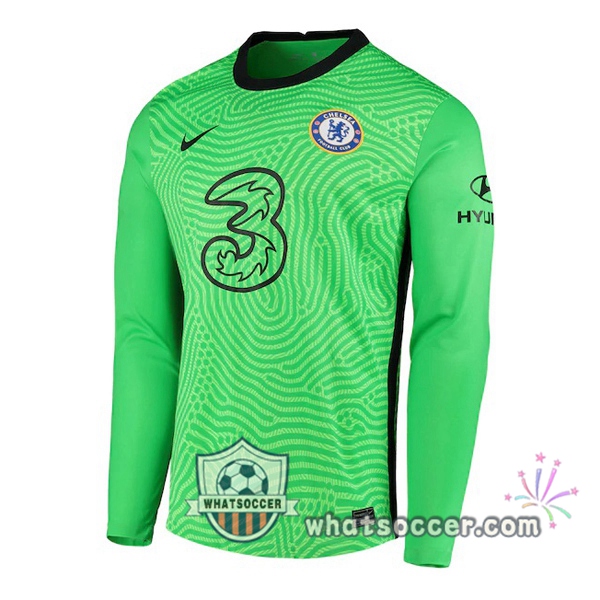 FC Chelsea Goalkeeper Soccer Jerseys Long Sleeve Green 2020-2021