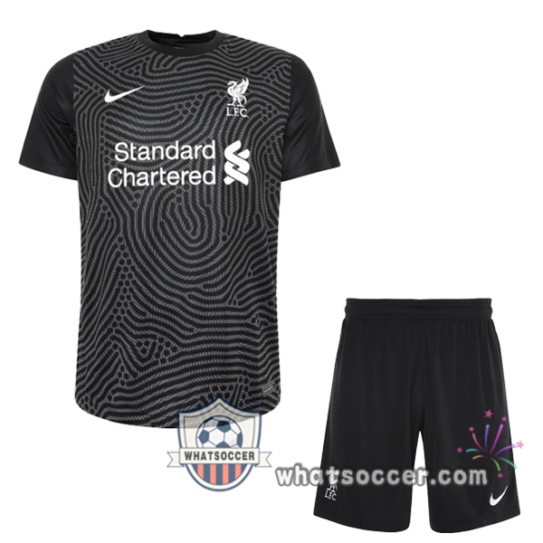 FC Liverpool Kids Goalkeeper Soccer Jerseys Black 2020-2021