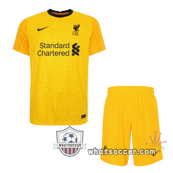 FC Liverpool Kids Goalkeeper Soccer Jerseys Yellow 2020-2021