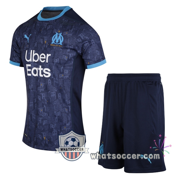 Olympique de Marseille Kids Away Soccer Jerseys 2020-2021