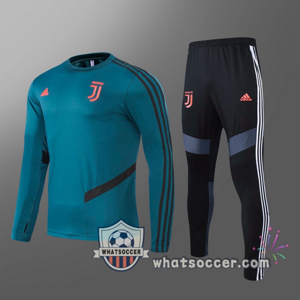 Juventus Kids Tracksuit Green Col Rond 2020-2021