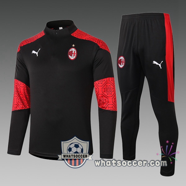 AC Milan Kids Tracksuit Black Red 2020-2021