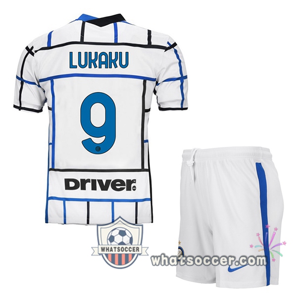 Inter Milan (LUKAKU 9) Kids Away Soccer Jerseys 2020-2021