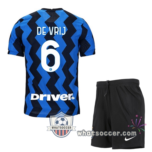 Inter Milan (DE VRIJ 6) Kids Home Soccer Jerseys 2020-2021