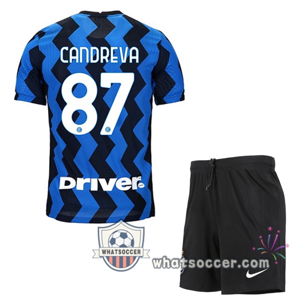 Inter Milan (CANDREVA 87) Kids Home Soccer Jerseys 2020-2021