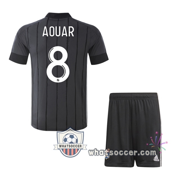 Olympique Lyonnais (AOUAR 8) Kids Away Soccer Jerseys 2020-2021