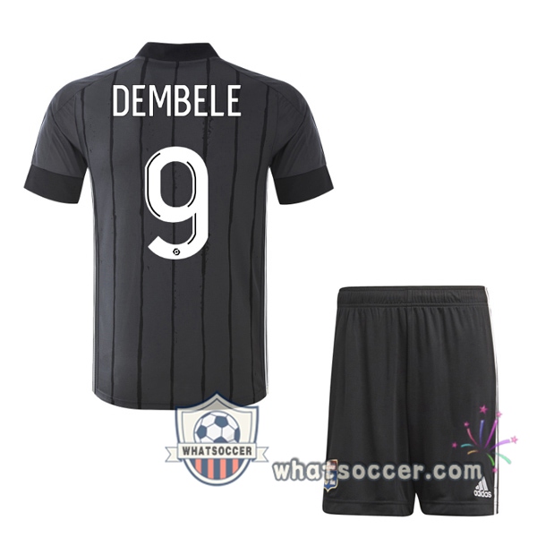 Olympique Lyonnais (DEMBELE 9) Kids Away Soccer Jerseys 2020-2021