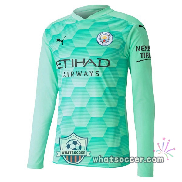 Manchester City Goalkeeper Soccer Jerseys Long Sleeve Green 2020-2021