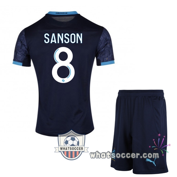 Olympique de Marseille (SANSON 8) Kids Away Soccer Jerseys 2020-2021