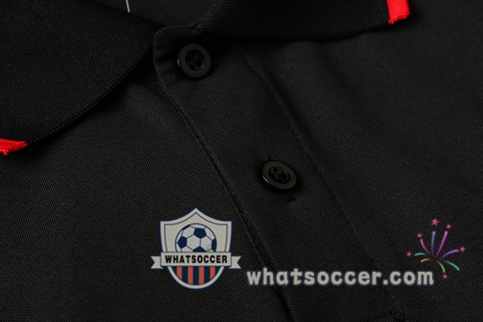 Training Polo Set AS Roma + Pants Black Red 2020-2021