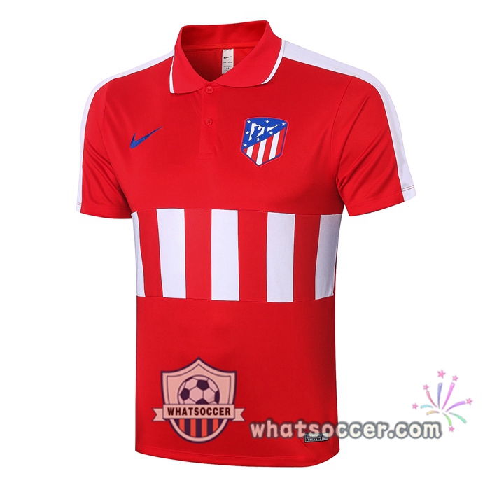 Training Polo Set Atletico Madrid + Pants Red White 2020-2021