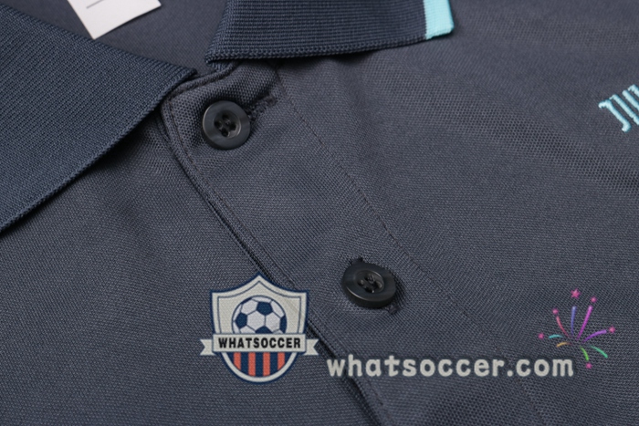 Training Polo Set Juventus + Pants Gray Blue 2020-2021
