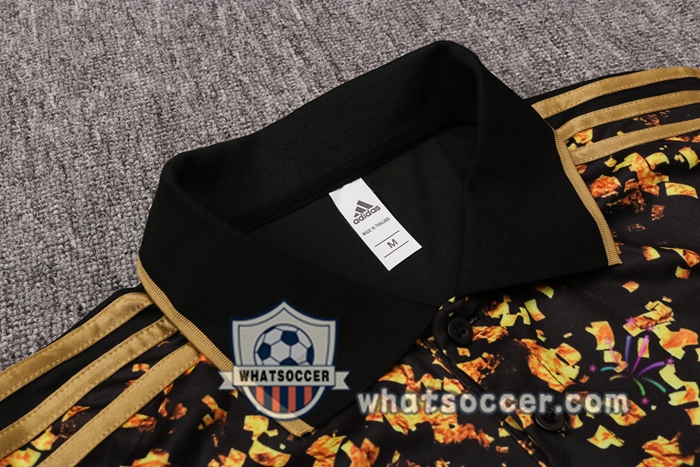 Training Polo Set Real Madrid + Pants Black Yellow 2020-2021