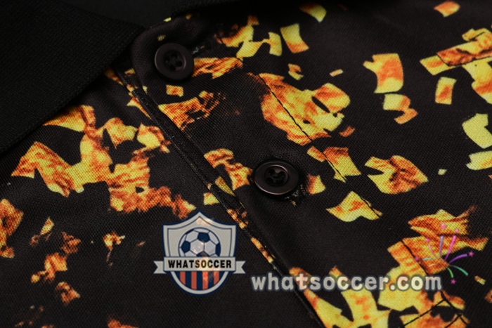 Training Polo Set Real Madrid + Pants Black Yellow 2020-2021