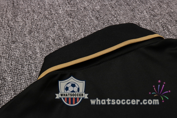 Training Polo Set Real Madrid + Pants Black Yellow 2020-2021