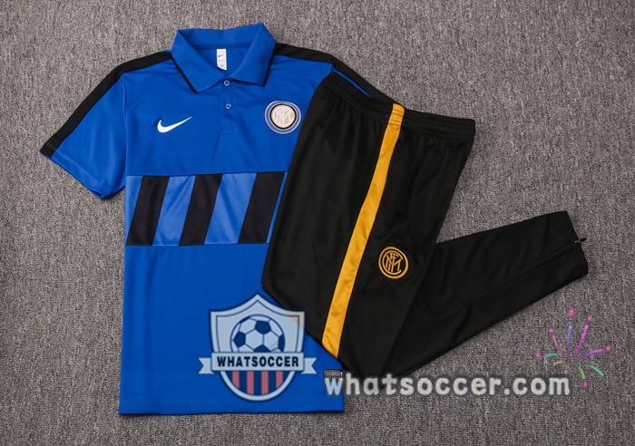 Training Polo Set Inter Milan + Pants Blue Black 2020-2021