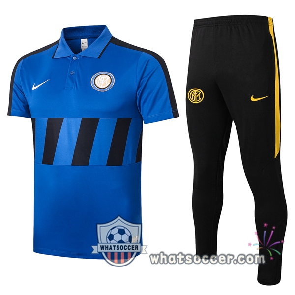 Training Polo Set Inter Milan + Pants Blue Black 2020-2021