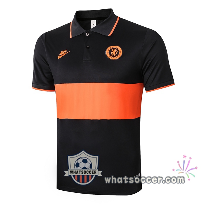Training Polo Set FC Chelsea + Pants Orange 2020-2021