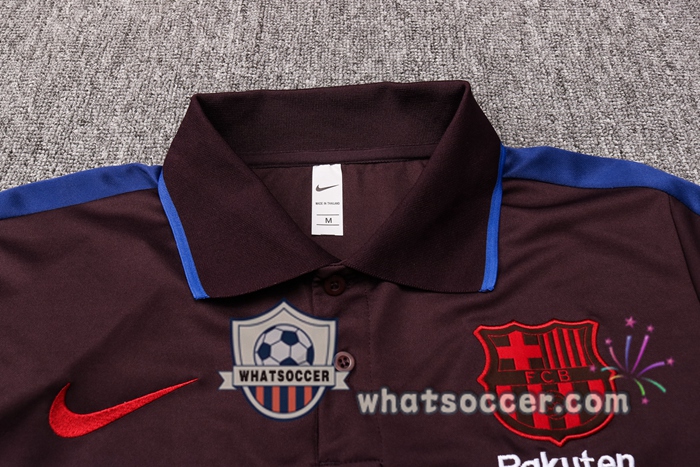 Training Polo Set FC Barcelona + Pants Marron Blue 2020-2021