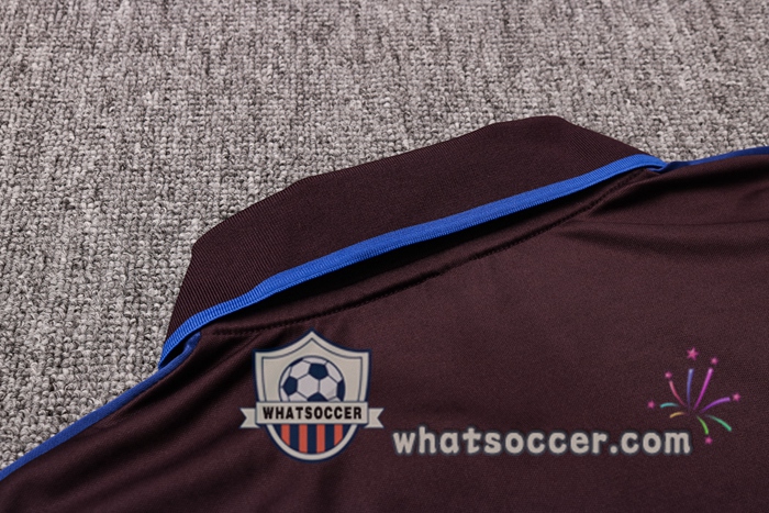 Training Polo Set FC Barcelona + Pants Marron Blue 2020-2021