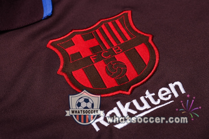Training Polo Set FC Barcelona + Pants Marron Blue 2020-2021