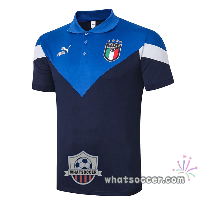 Training Polo Set Italy + Pants Blue 2020-2021