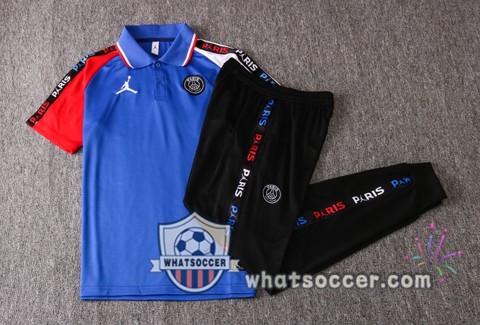 Training Polo Set JORDAN Paris PSG + Pants Blue White Red 2020-2021