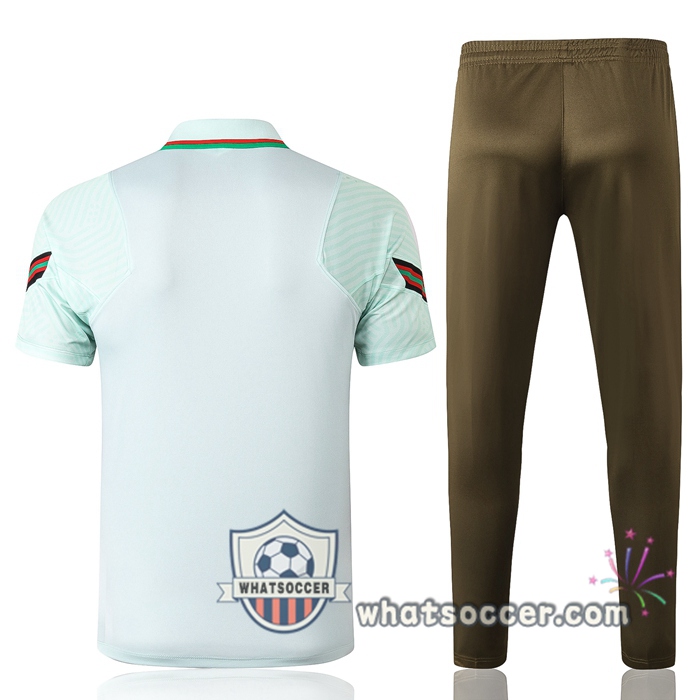Training Polo Set Portugal + Pants Light Green 2020-2021