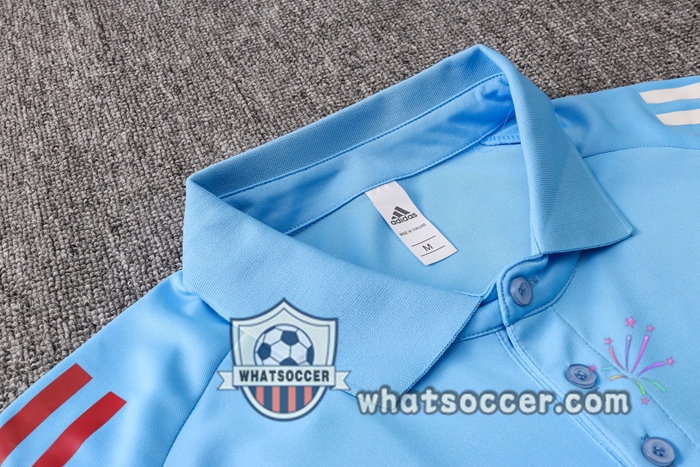 Training Polo Set Real Madrid + Pants Light Blue 2020-2021