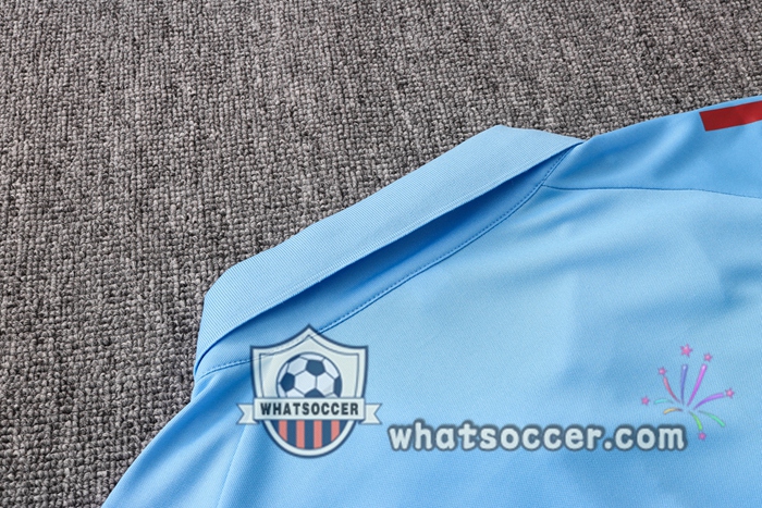Training Polo Set Real Madrid + Pants Light Blue 2020-2021