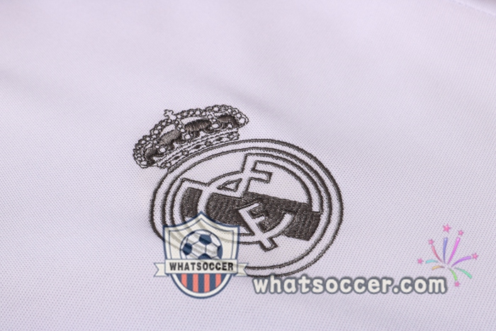 Training Polo Set Real Madrid + Pants White 2020-2021
