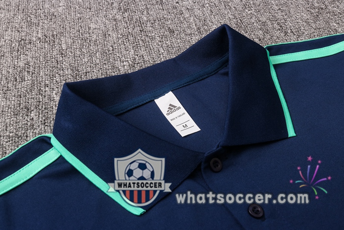 Training Polo Set Real Madrid + Pants Blue Green 2020-2021