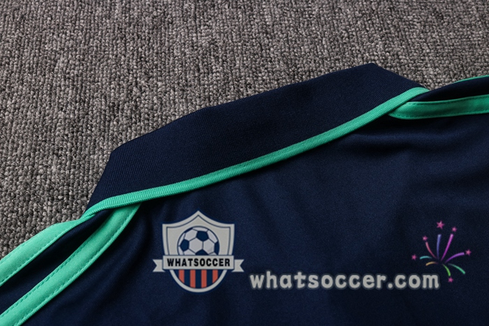 Training Polo Set Real Madrid + Pants Blue Green 2020-2021