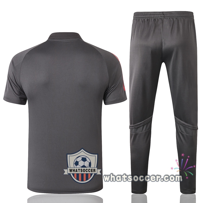Training Polo Set Real Madrid + Pants Dark Gray 2020-2021