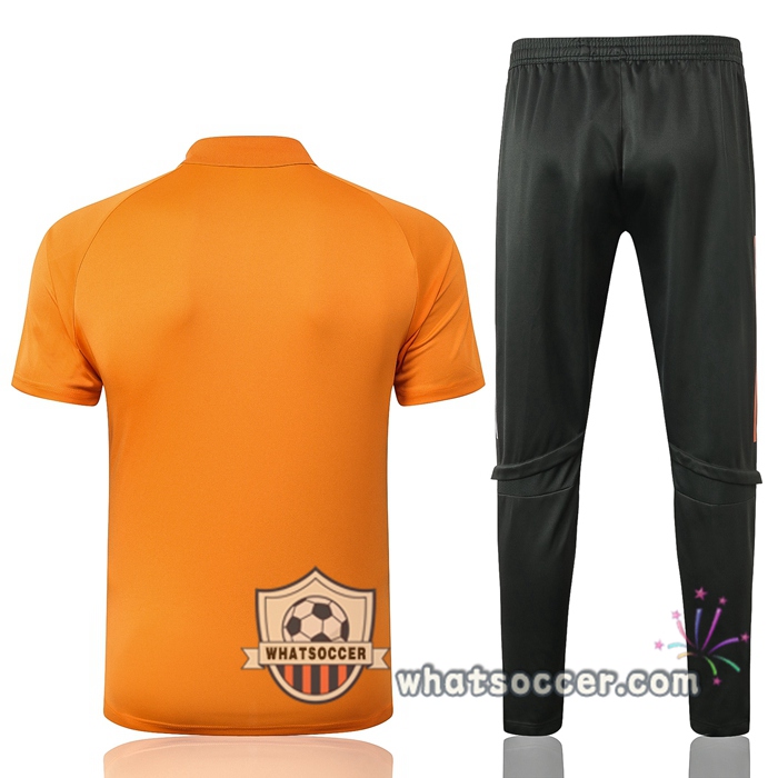 Training Polo Set Manchester United + Pants Orange 2020-2021