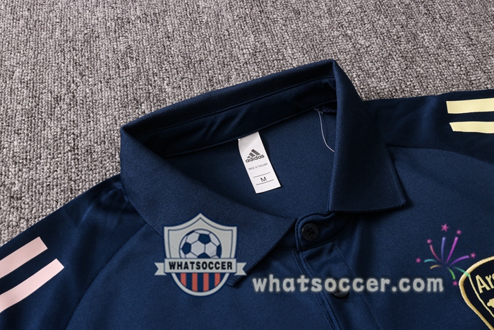 Training Polo Set Arsenal + Pants Blue Royal 2020-2021
