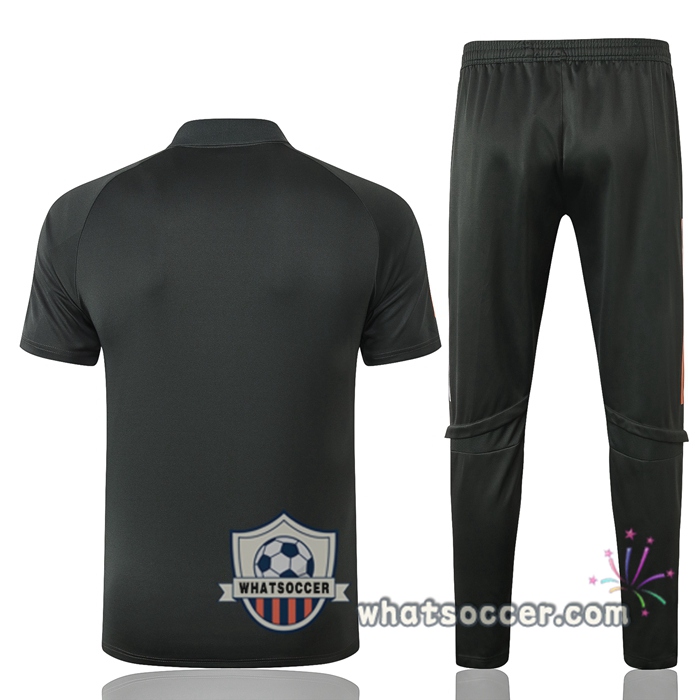 Training Polo Set Manchester United + Pants Dark Gray 2020-2021