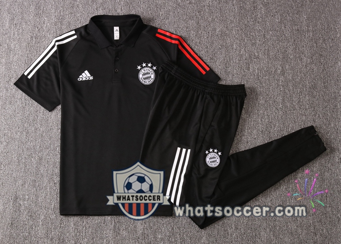 Training Polo Set Bayern Munich + Pants Black 2020-2021