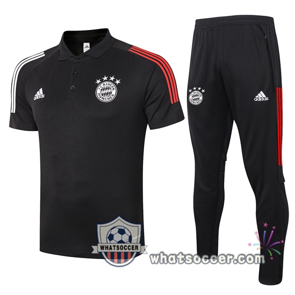 Training Polo Set Bayern Munich + Pants Black 2020-2021