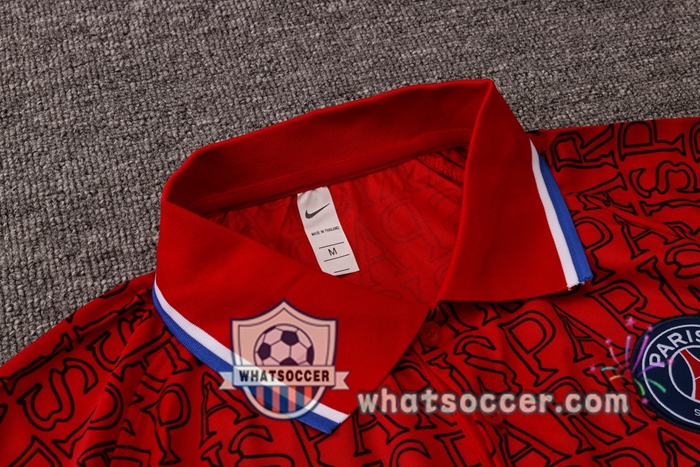 Training Polo Set Paris PSG + Pants Red 2020-2021